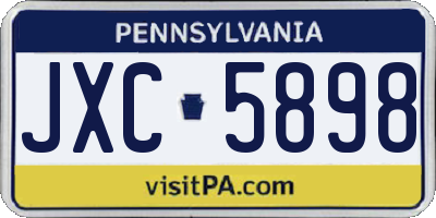 PA license plate JXC5898