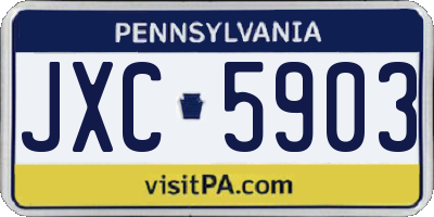 PA license plate JXC5903