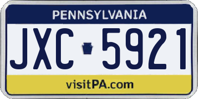 PA license plate JXC5921