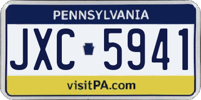 PA license plate JXC5941