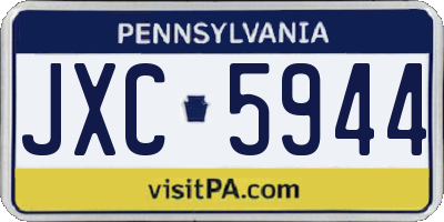 PA license plate JXC5944