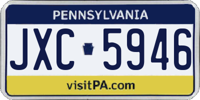 PA license plate JXC5946