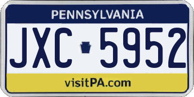 PA license plate JXC5952