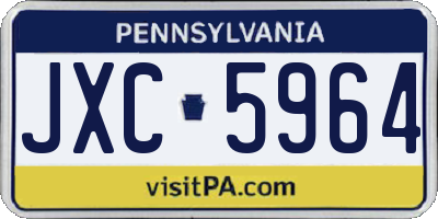 PA license plate JXC5964