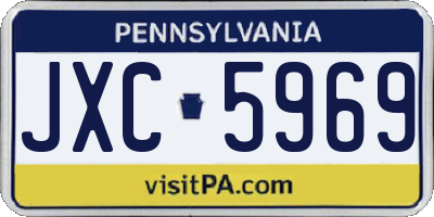 PA license plate JXC5969