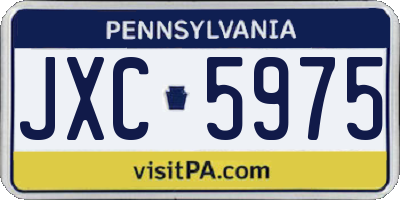 PA license plate JXC5975