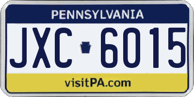 PA license plate JXC6015