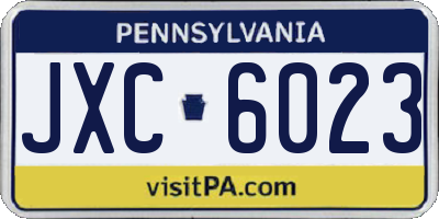 PA license plate JXC6023