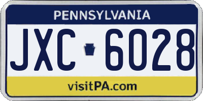 PA license plate JXC6028