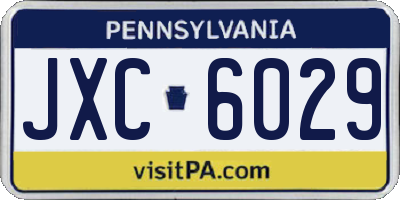 PA license plate JXC6029