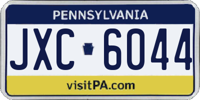 PA license plate JXC6044