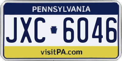 PA license plate JXC6046