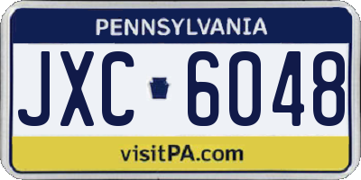 PA license plate JXC6048