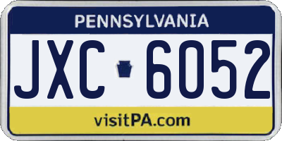 PA license plate JXC6052