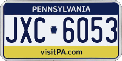 PA license plate JXC6053