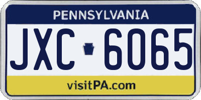 PA license plate JXC6065
