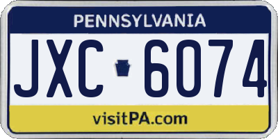 PA license plate JXC6074