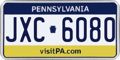 PA license plate JXC6080