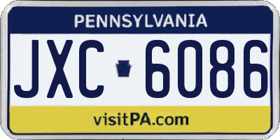 PA license plate JXC6086