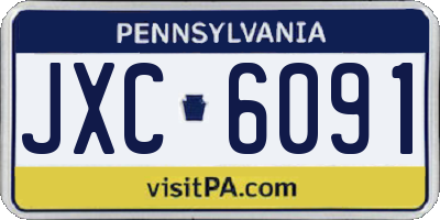 PA license plate JXC6091