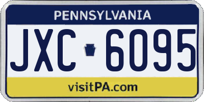 PA license plate JXC6095