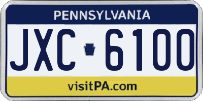 PA license plate JXC6100