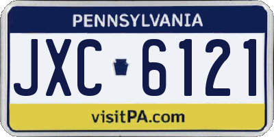 PA license plate JXC6121