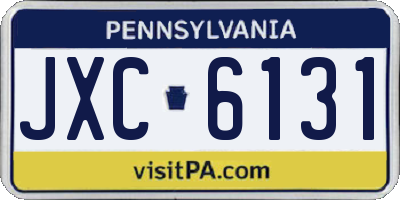 PA license plate JXC6131