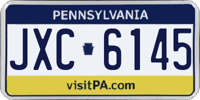 PA license plate JXC6145