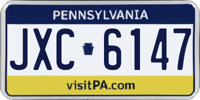 PA license plate JXC6147