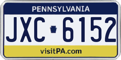 PA license plate JXC6152