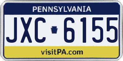 PA license plate JXC6155