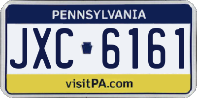 PA license plate JXC6161