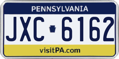 PA license plate JXC6162
