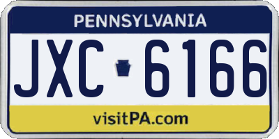 PA license plate JXC6166