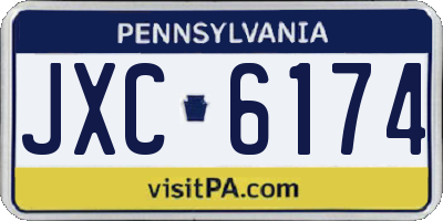 PA license plate JXC6174