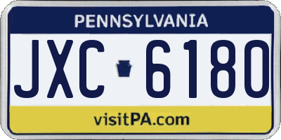 PA license plate JXC6180