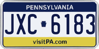 PA license plate JXC6183