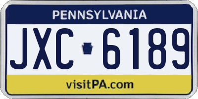 PA license plate JXC6189
