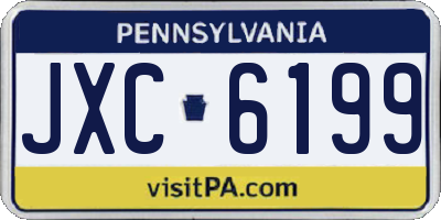 PA license plate JXC6199