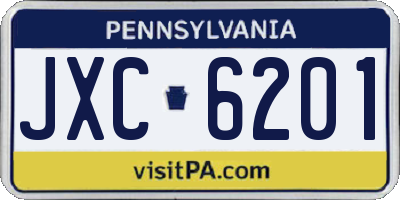 PA license plate JXC6201