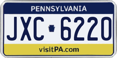 PA license plate JXC6220