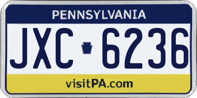 PA license plate JXC6236