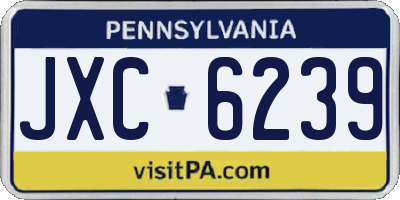 PA license plate JXC6239