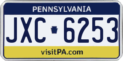PA license plate JXC6253