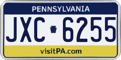 PA license plate JXC6255