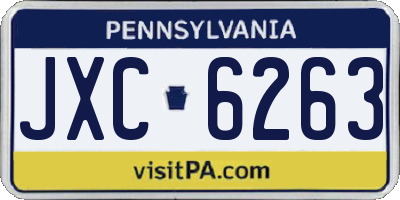 PA license plate JXC6263