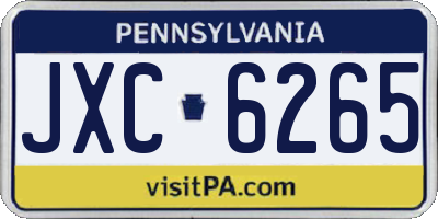 PA license plate JXC6265