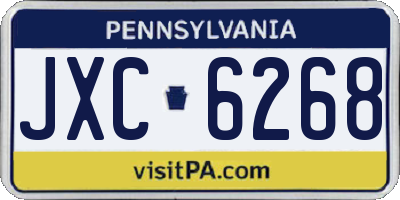 PA license plate JXC6268