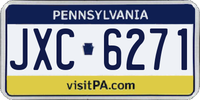 PA license plate JXC6271